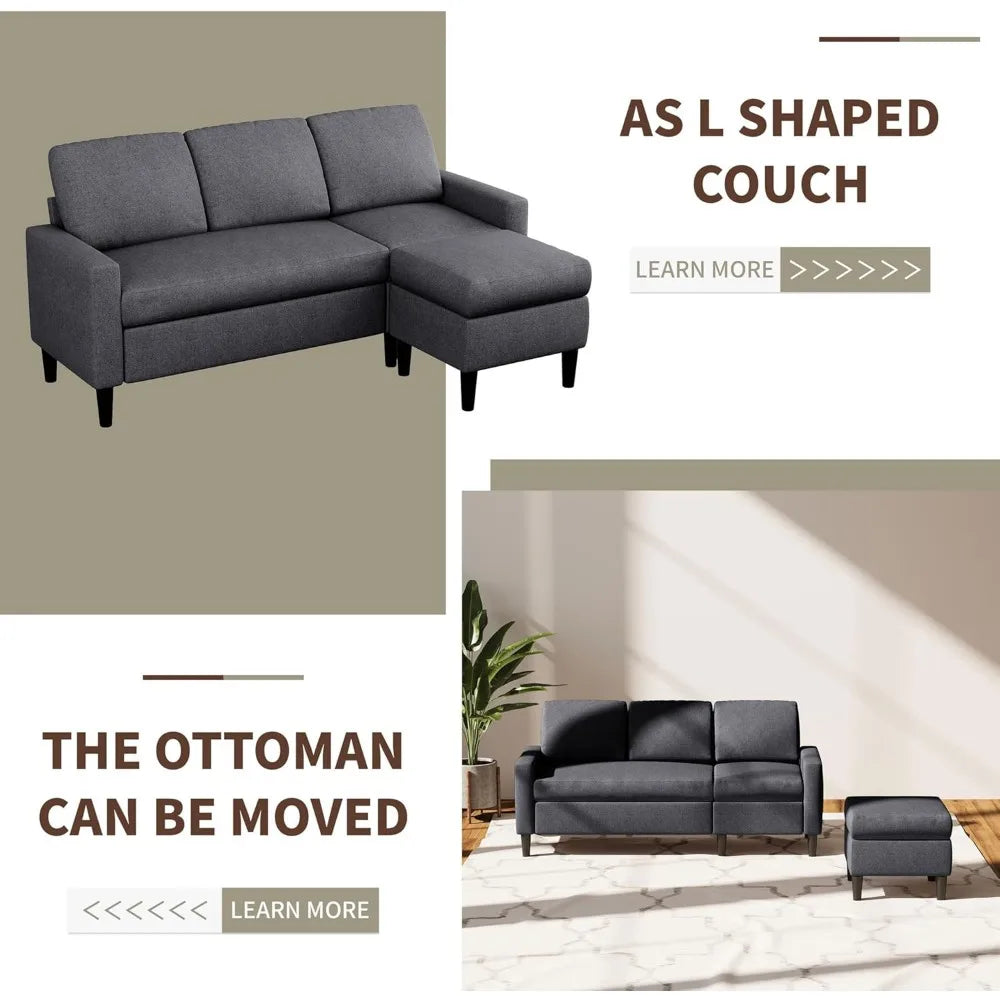 Small Compact L Sectional Sofa (Apartment/Dorm)