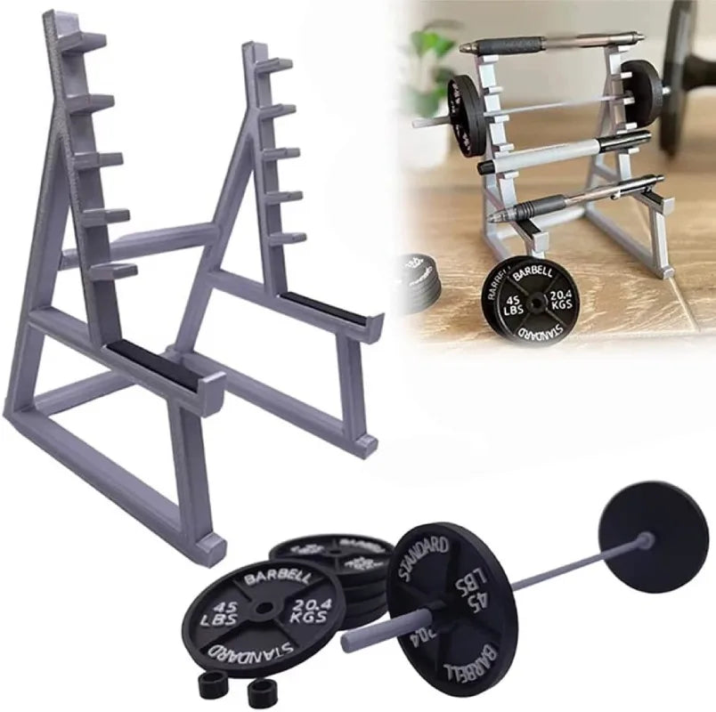 Mini Barbell Rack Pen Holder