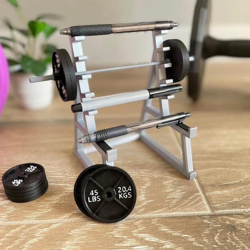 Mini Barbell Rack Pen Holder