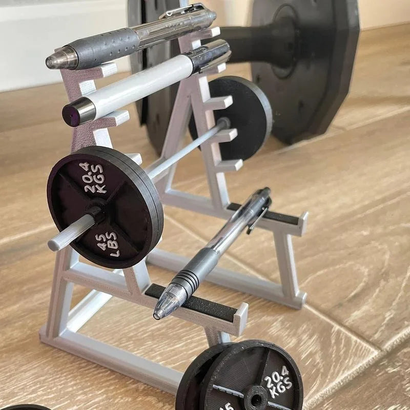 Mini Barbell Rack Pen Holder