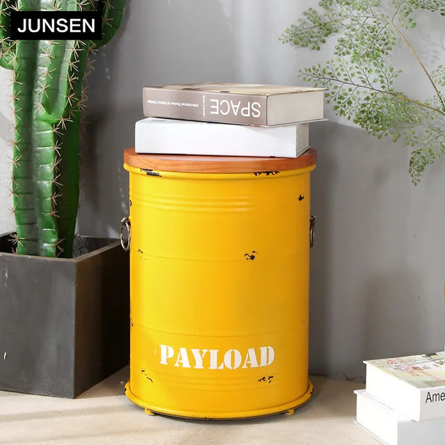 Creative Retro Paint Bucket Storage Stools