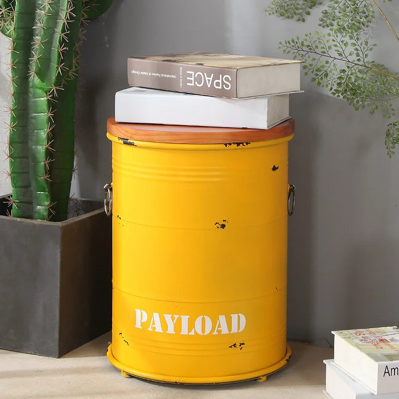 Creative Retro Paint Bucket Storage Stools