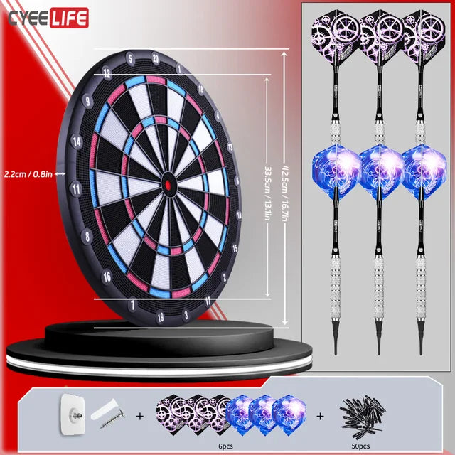 CyeeLife  Electronic Dartboard & 6pcs soft tip darts