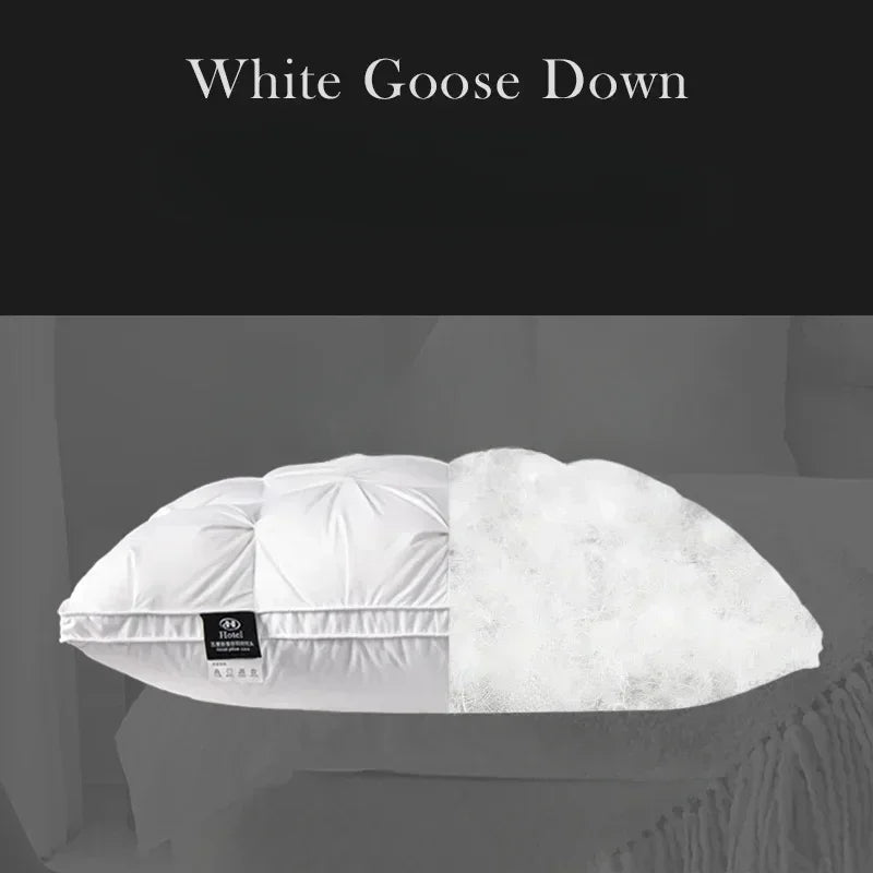 Goose Down Pillow 100% White Goose Feather Pillow, Five-star