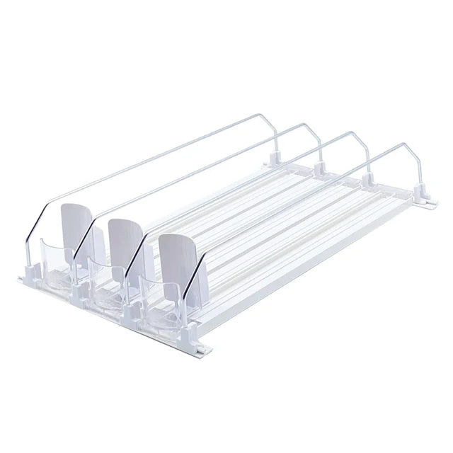 Spring Push Beverage Rack Organizer/Dispenser