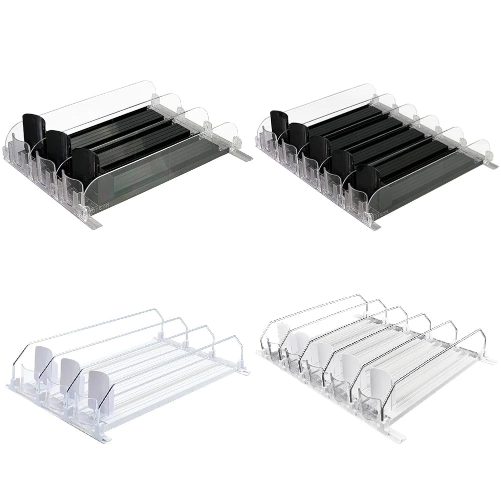 Spring Push Beverage Rack Organizer/Dispenser