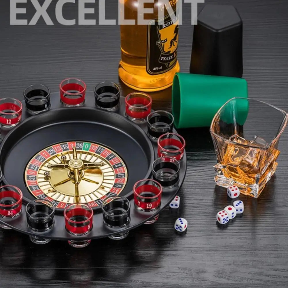 Drinking Roulette Game Set, 16 Shots