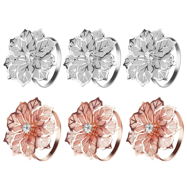 6Pcs Rose Flower Napkin Holder