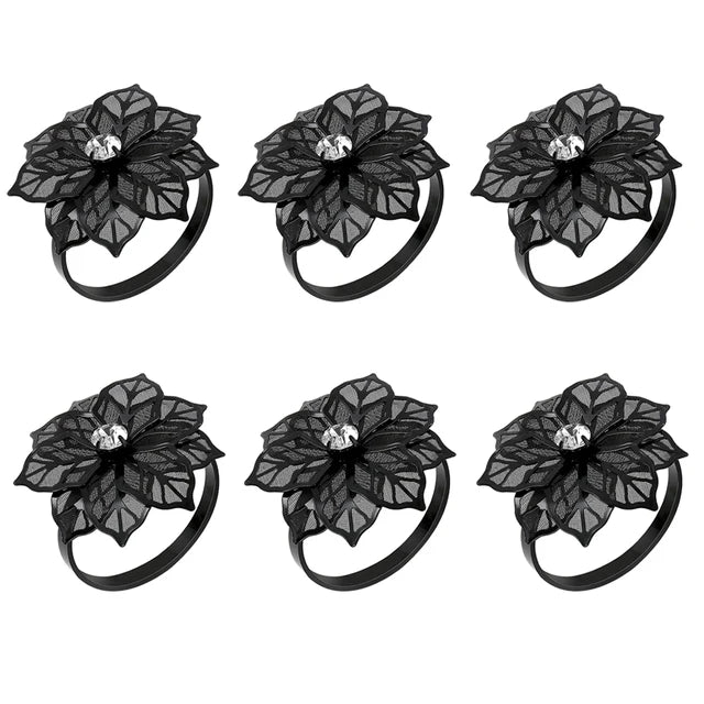 6Pcs Rose Flower Napkin Holder