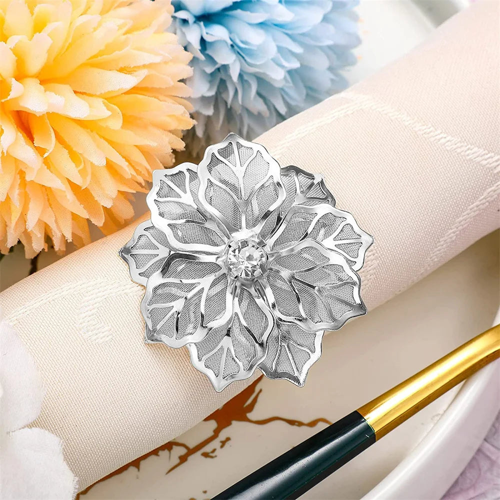 6Pcs Rose Flower Napkin Holder