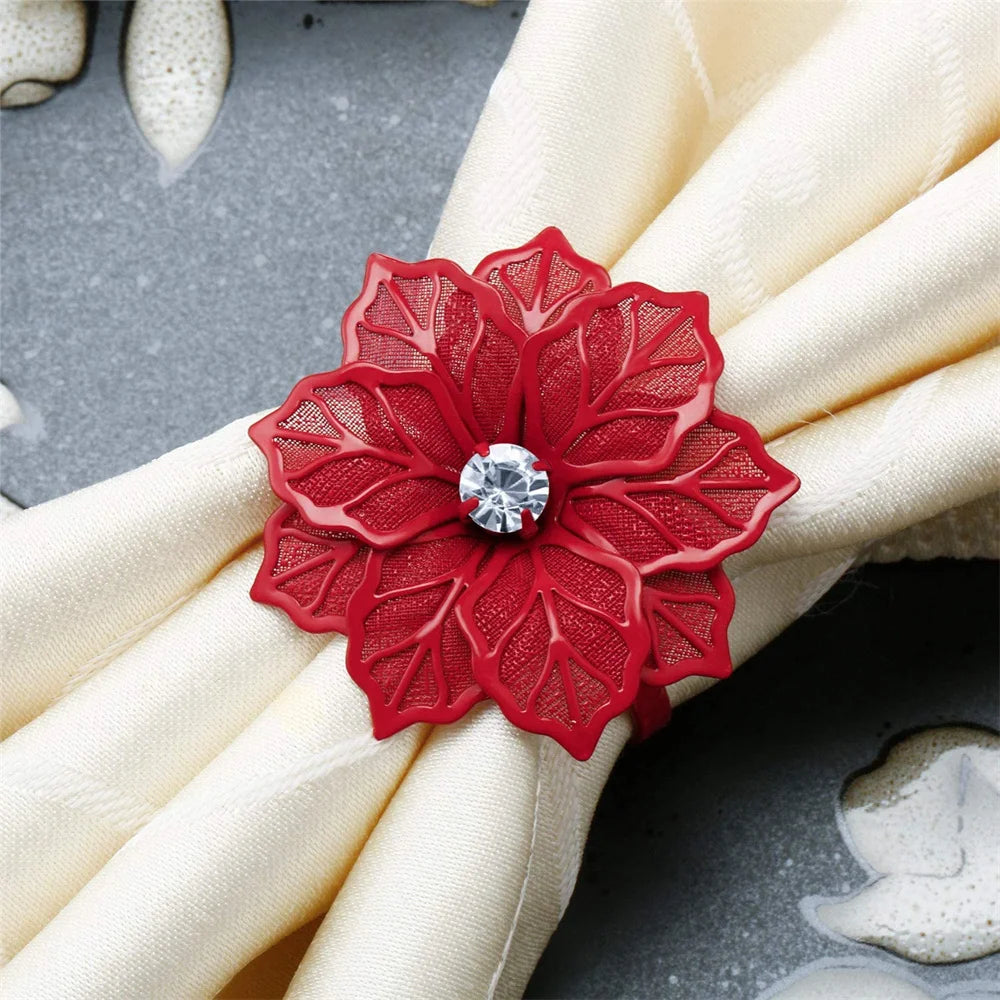 6Pcs Rose Flower Napkin Holder