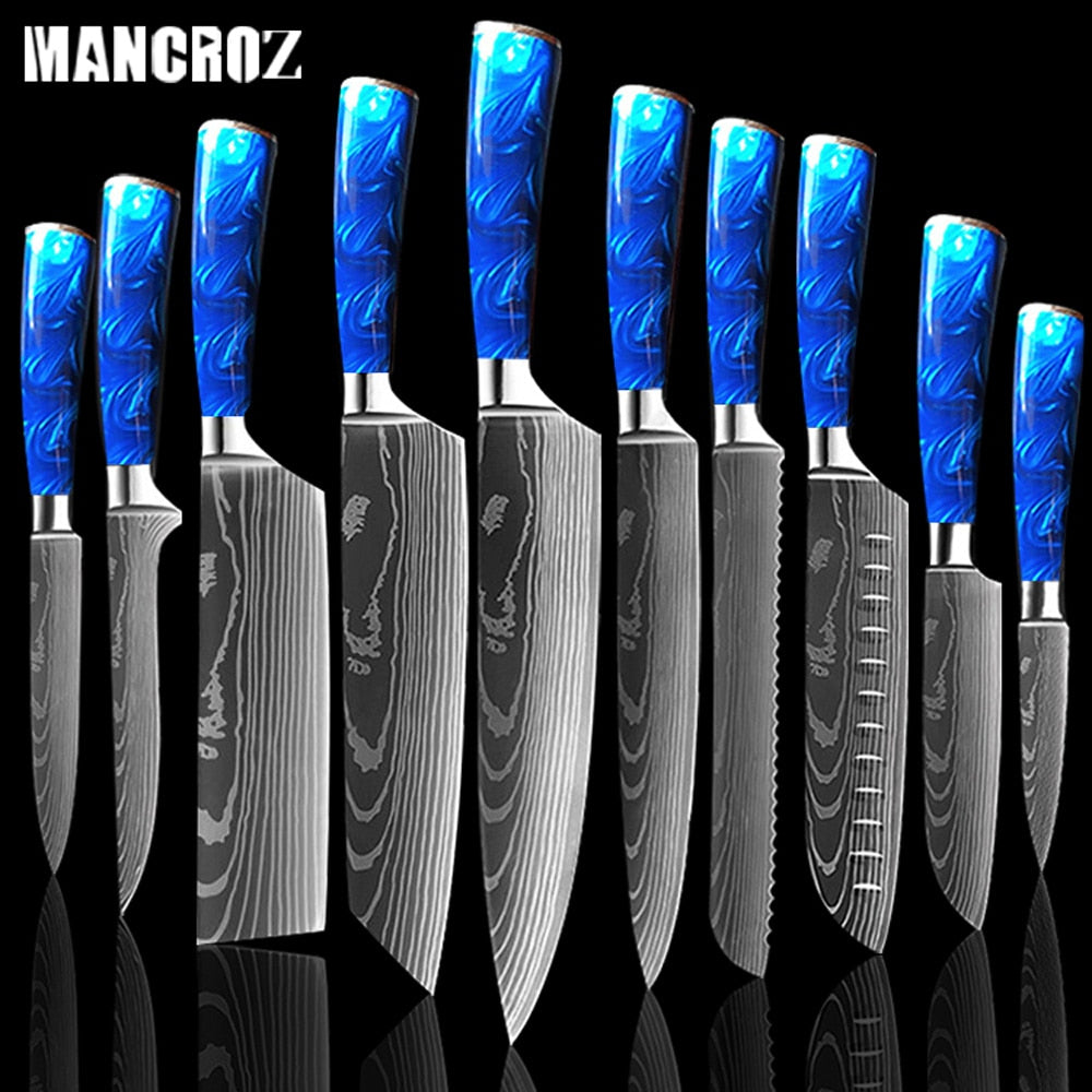 Astercook 15pc Kitchen Knife Set (Lasered Damascus Pattern)