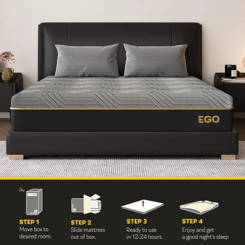 EGOHOME 12 Inch Queen Mattress, Memory Foam Mattress