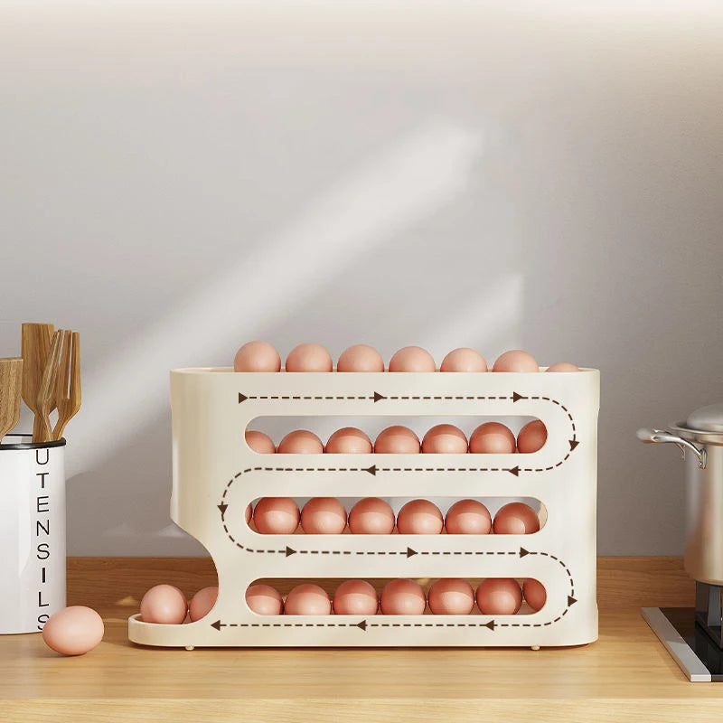 Sliding Rail Egg Shelf Organizer