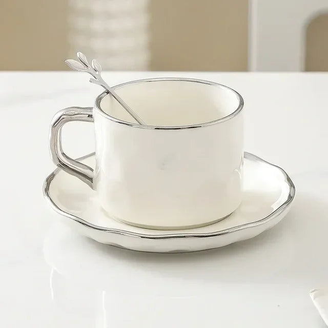 Classy Coffee Cup Set With Spoon & Plate.