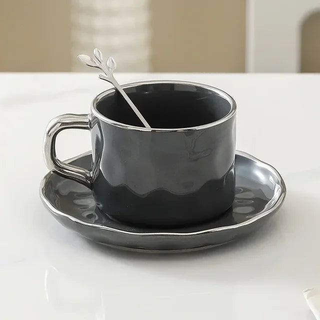 Classy Coffee Cup Set With Spoon & Plate.