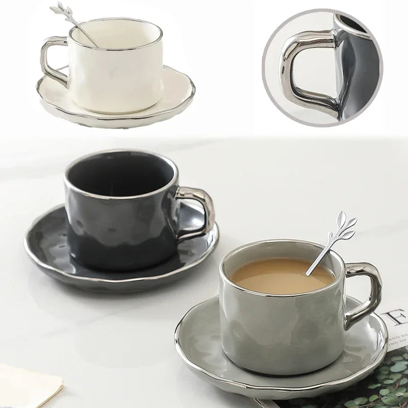 Classy Coffee Cup Set With Spoon & Plate.