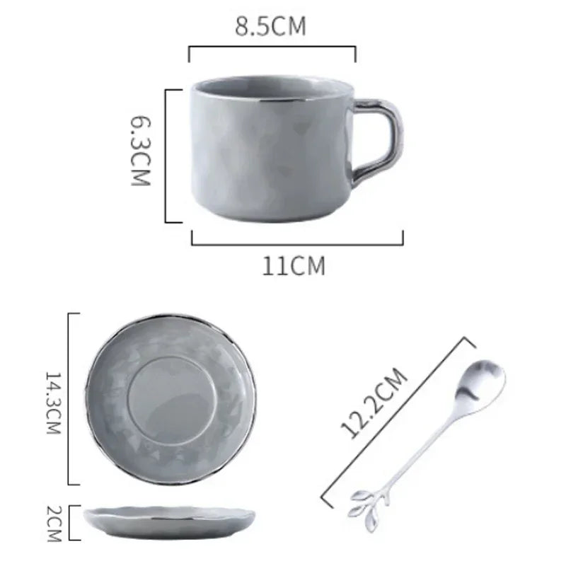 Classy Coffee Cup Set With Spoon & Plate.