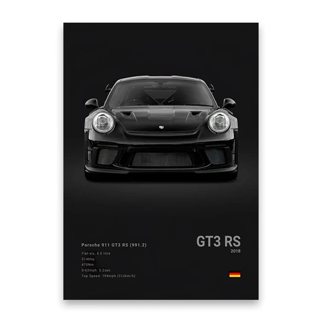 Famous Cars Canvas Wall Poster