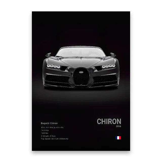 Famous Cars Canvas Wall Poster