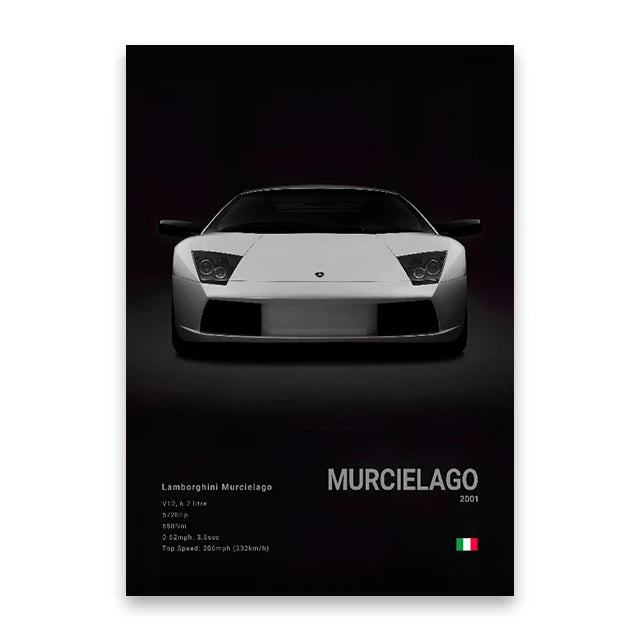 Famous Cars Canvas Wall Poster