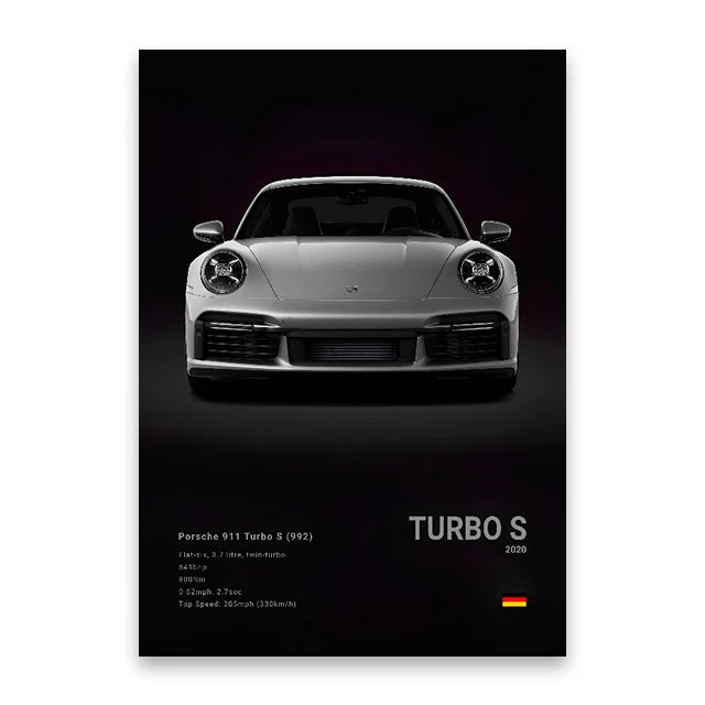 Famous Cars Canvas Wall Poster