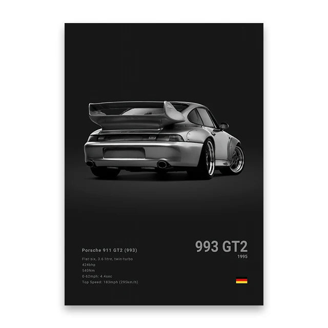 Famous Cars Canvas Wall Poster