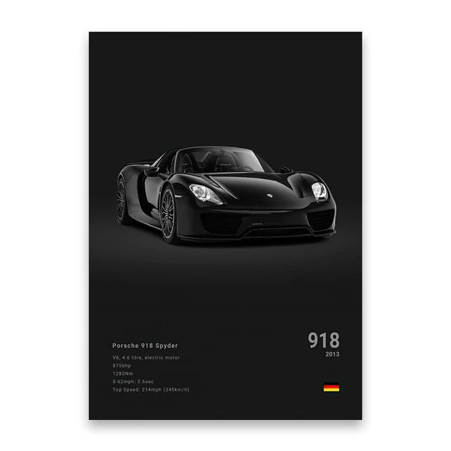 Famous Cars Canvas Wall Poster