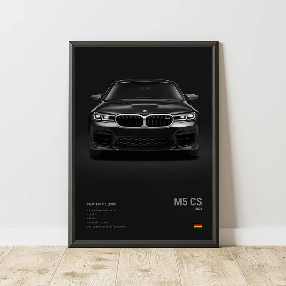 Famous Cars Canvas Wall Poster