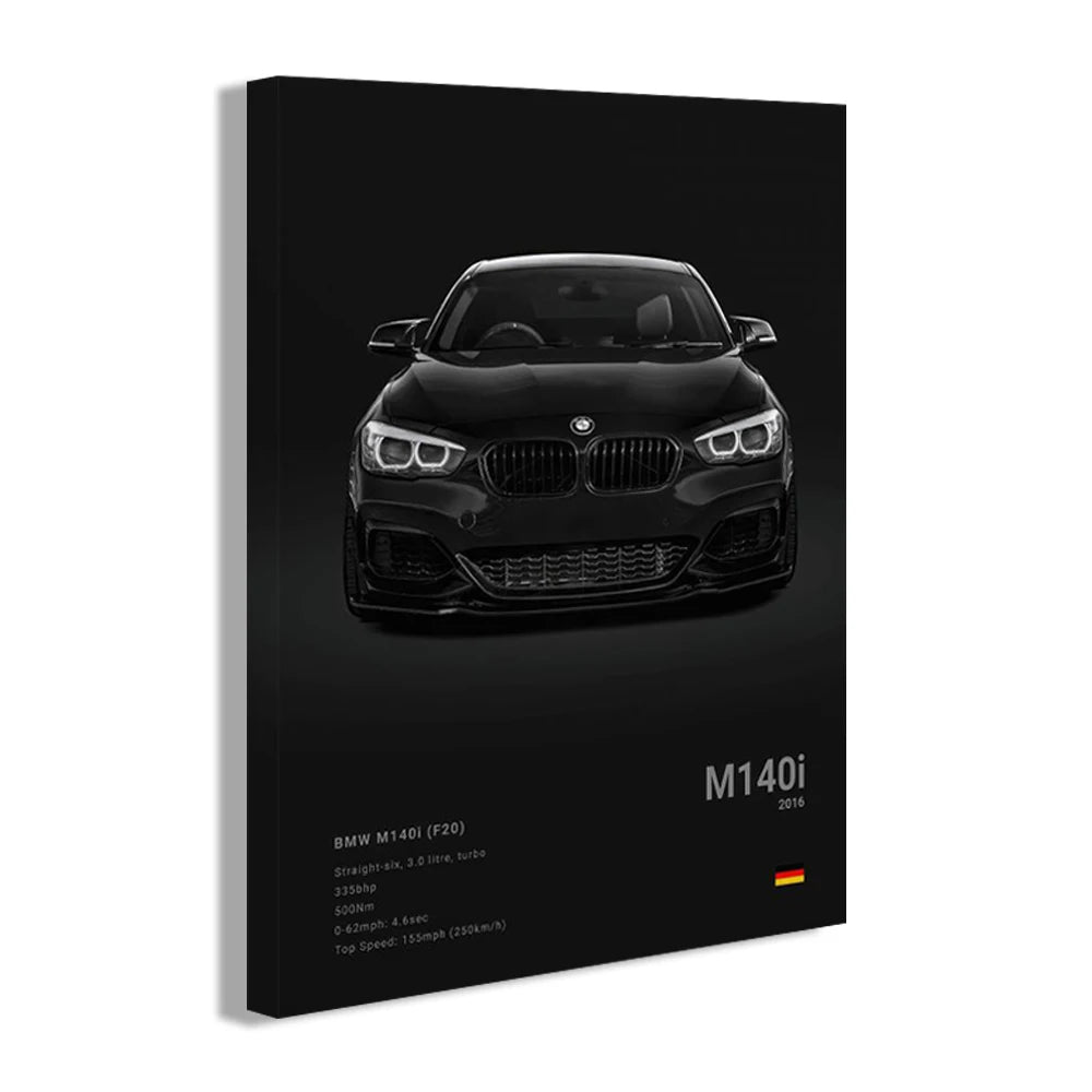 Famous Cars Canvas Wall Poster