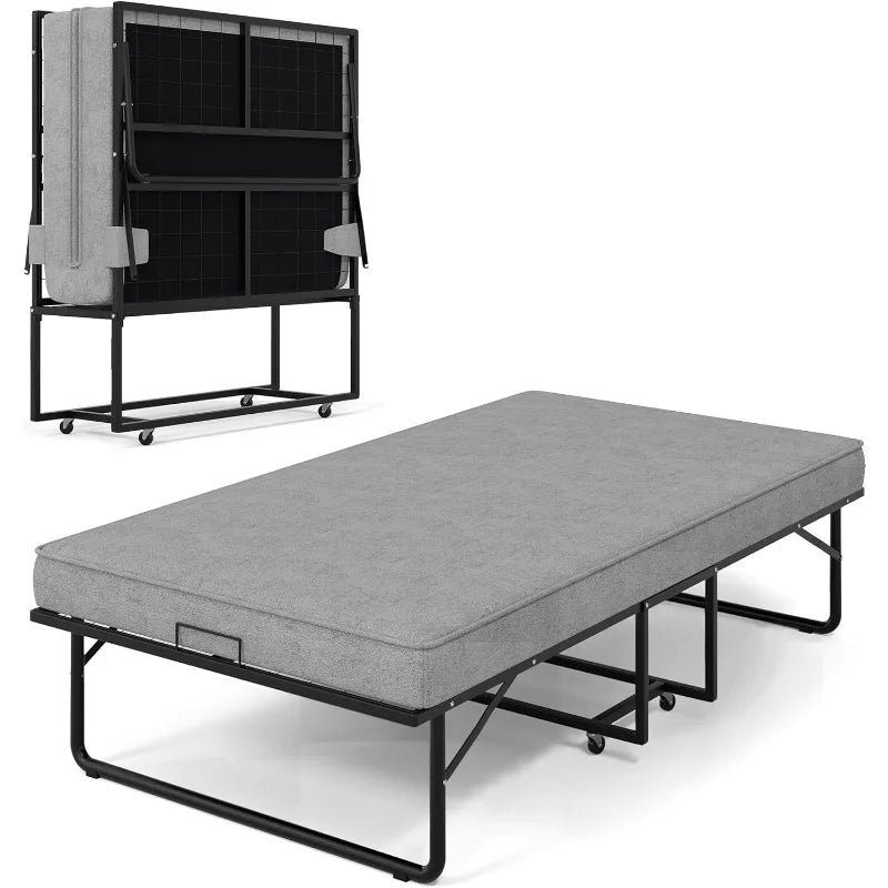 Folding Compact Bed with Mattress