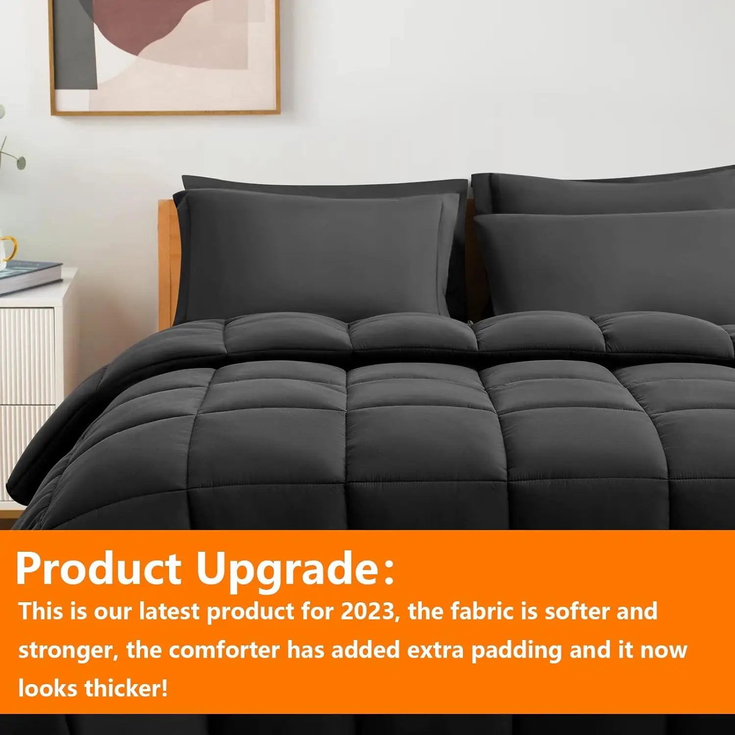 Full Bed Comforter (Set Black)