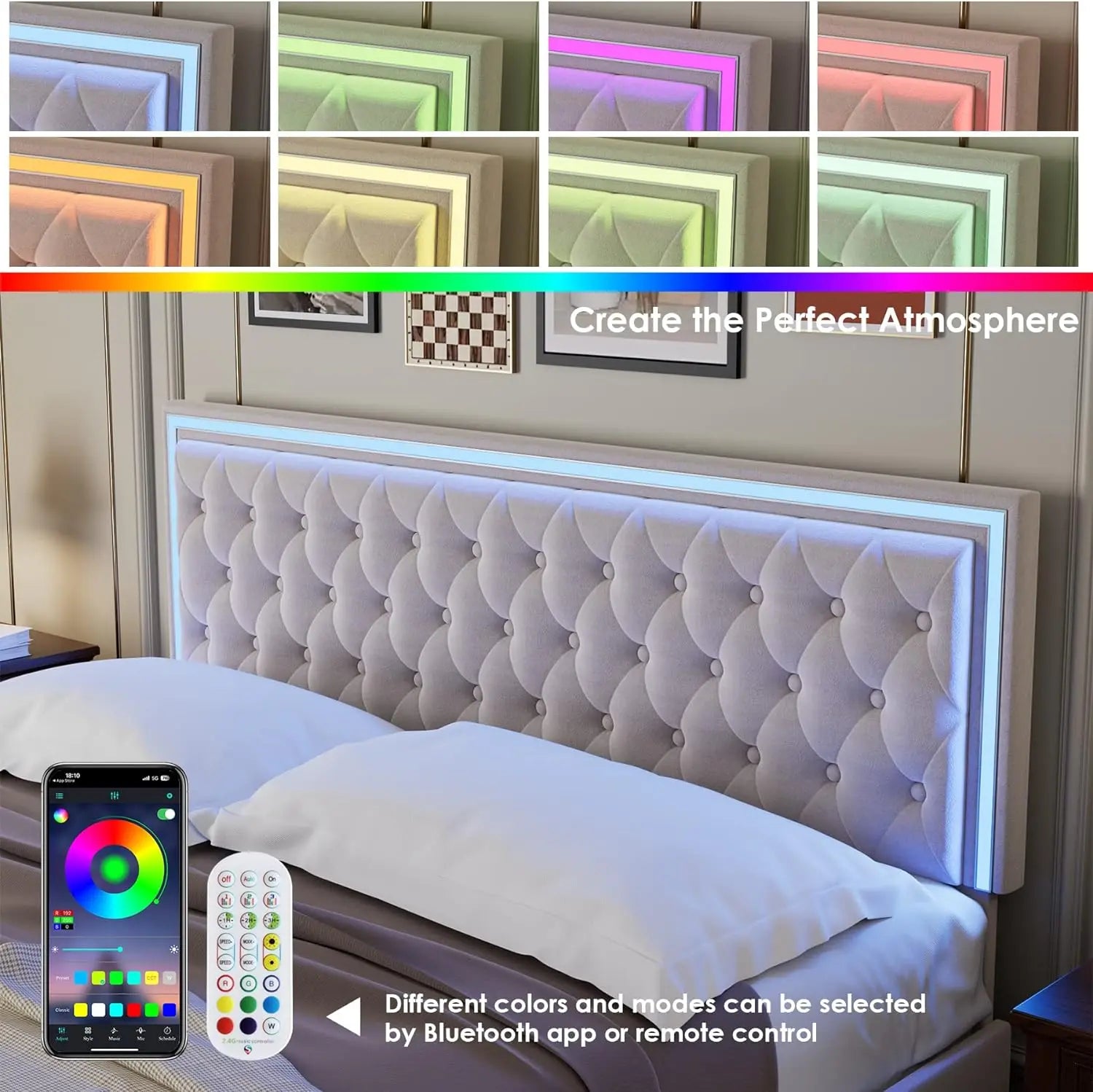 Full LED Bed Frame Full/Queen/King