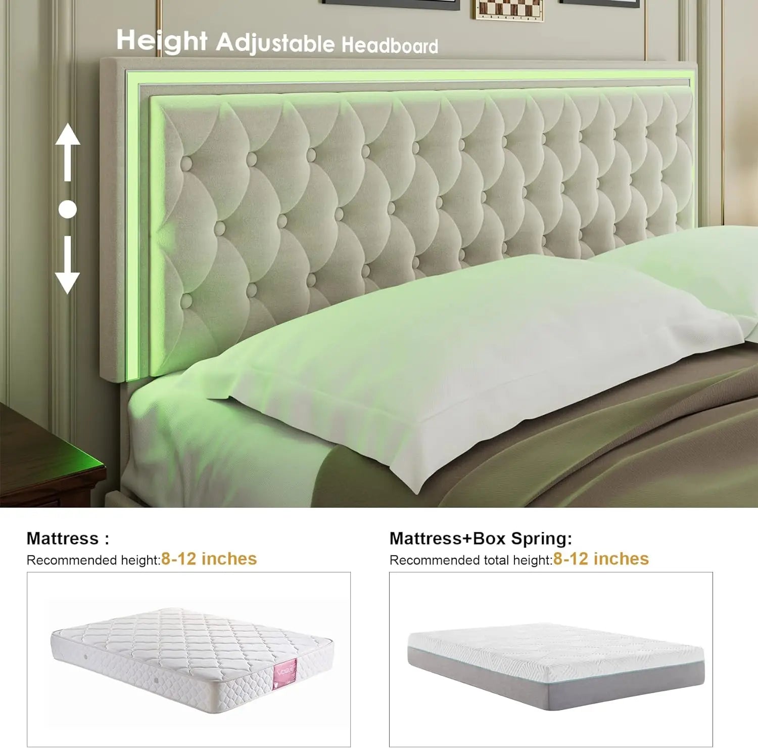 Full LED Bed Frame Full/Queen/King