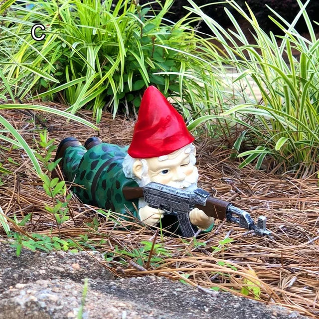 Funny Army Garden Gnome