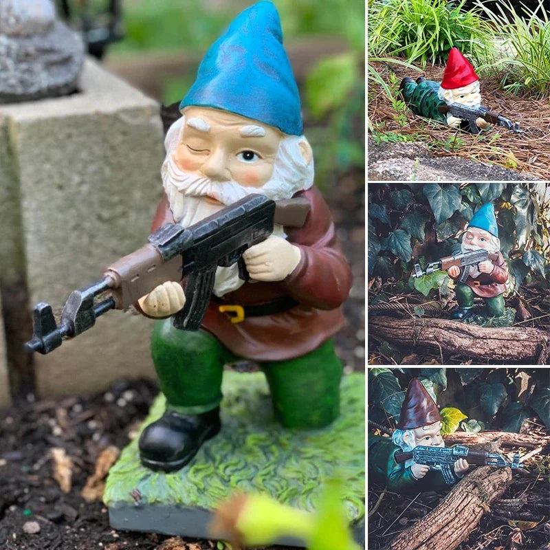 Funny Army Garden Gnome