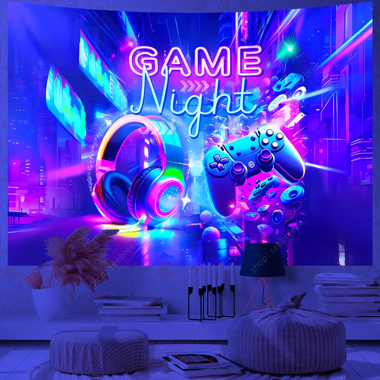 UV/Neon Reactive Wall Cloth Tapestry