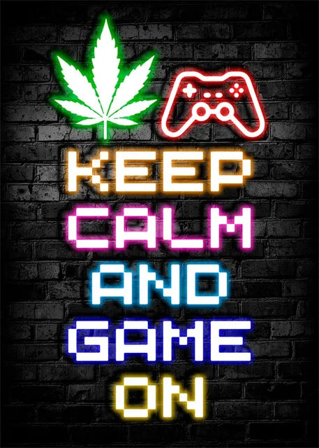 Gaming Neon Art Canvas Prints Posters