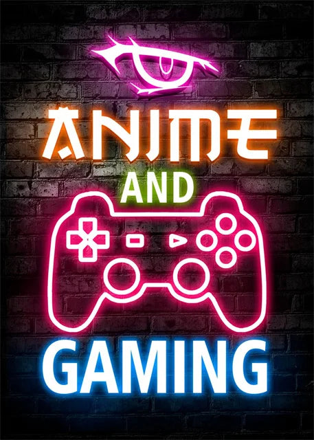 Gaming Neon Art Canvas Prints Posters