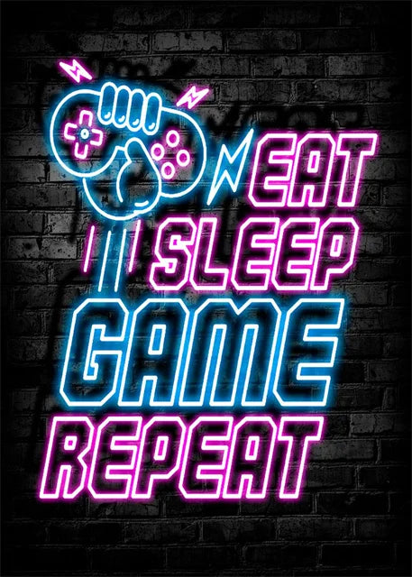 Gaming Neon Art Canvas Prints Posters