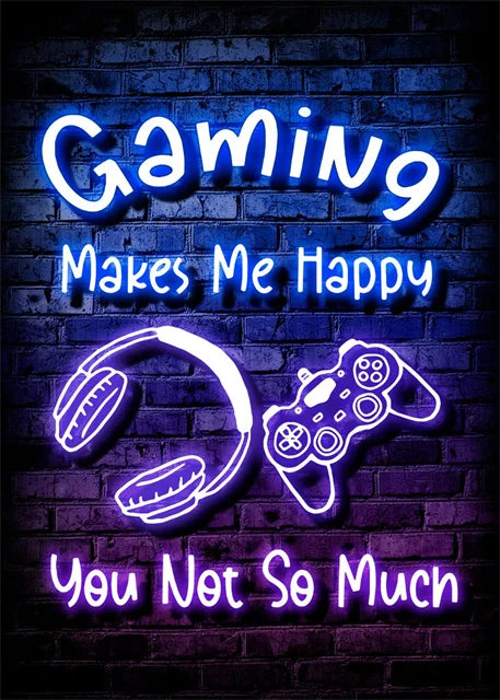 Gaming Neon Art Canvas Prints Posters