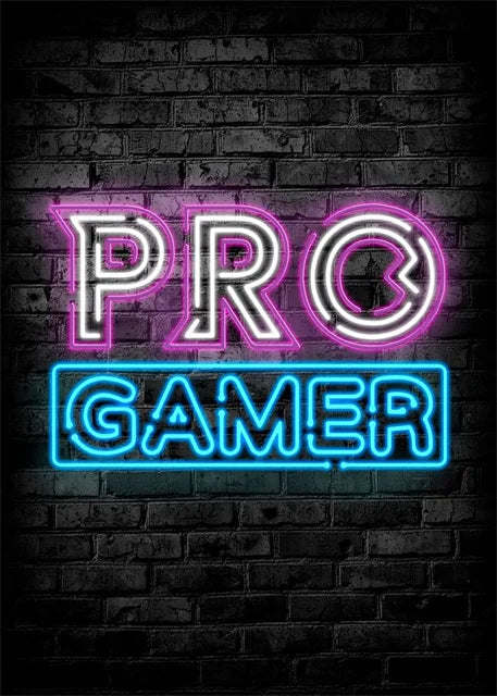 Gaming Neon Art Canvas Prints Posters