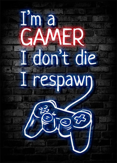 Gaming Neon Art Canvas Prints Posters