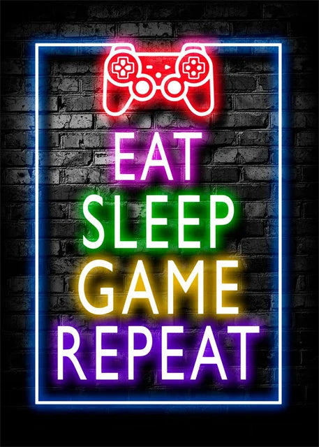 Gaming Neon Art Canvas Prints Posters