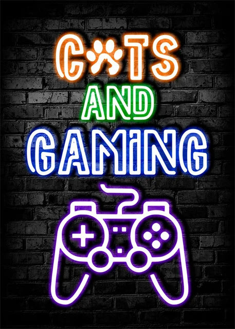 Gaming Neon Art Canvas Prints Posters