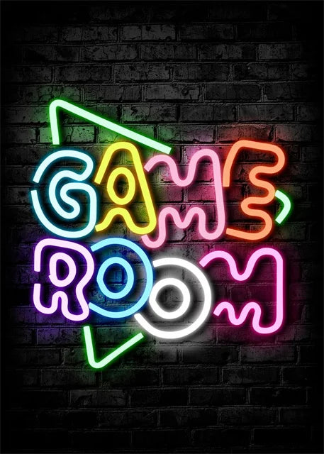 Gaming Neon Art Canvas Prints Posters