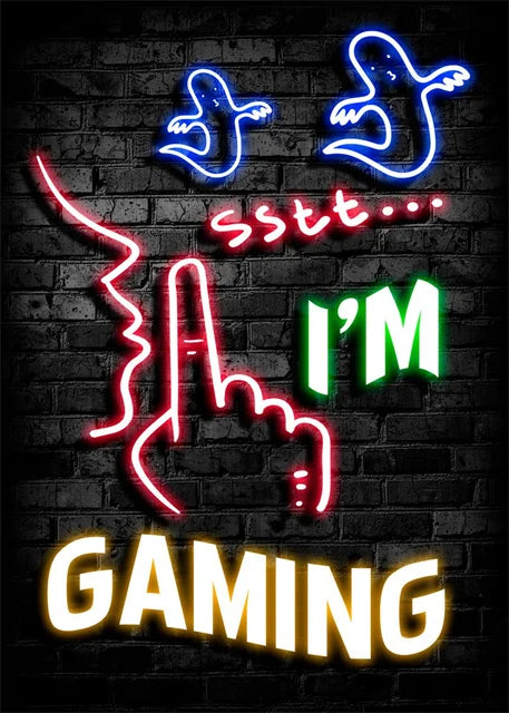 Gaming Neon Art Canvas Prints Posters