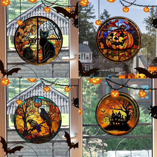 Non Adhesive Halloween PVC Static Glass Stickers