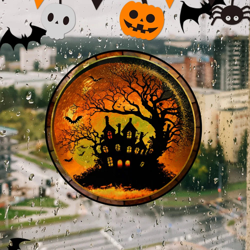 Non Adhesive Halloween PVC Static Glass Stickers