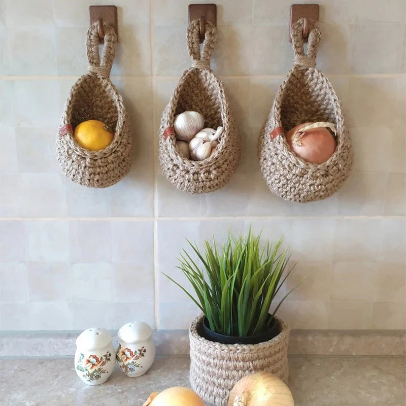 Woven Wall Hanging Kitchen Basket